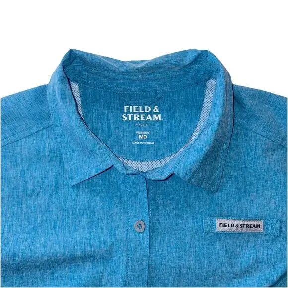 Field & Stream Women's Outdoor M Blue Vented Long Sleeve Fishing Hiking Shirt - Picture 3 of 11